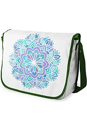 Bonamaison Digitally Printed Messenger School Bag with Khaki Strap for Students, Cross Body Bag, Courier Bag, Shoulder Bag for School, Back to School, Size: 29x36 cm