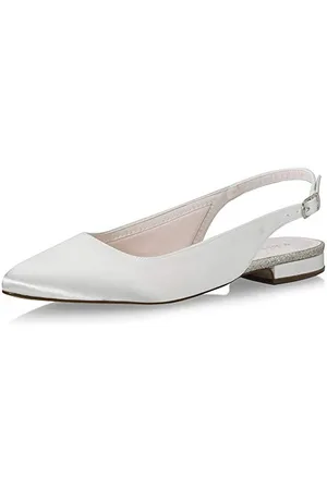 Rainbow Club Alise Satin Slingback Wedding Flats, 4.5