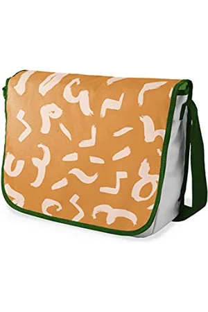 Bonamaison Digitally Printed Messenger School Bag with Khaki Strap for Students, Cross Body Bag, Courier Bag, Shoulder Bag for School, Back to School, Size: 29x36 Cm