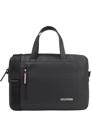 Tommy Hilfiger Men Laptop Carrier Pique Slim Computer Bag with Zip, , One Size