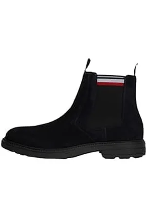 Tommy Hilfiger Men’s Suede Chelsea Boots, Blue (Desert Sky), 8
