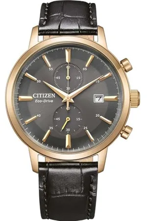 Citizen Men Chronograph Eco-Drive Watch with Leather Strap CA7067-11H