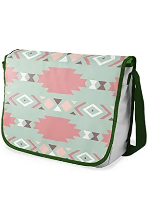 Bonamaison Digitally Printed Messenger School Bag with Khaki Strap for Students, Cross Body Bag, Courier Bag, Shoulder Bag for School, Back to School, Size: 29x36 cm