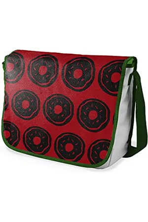 Bonamaison Digitally Printed Messenger School Bag with Khaki Strap for Students, Cross Body Bag, Courier Bag, Shoulder Bag for School, Back to School, Size: 29x36 Cm
