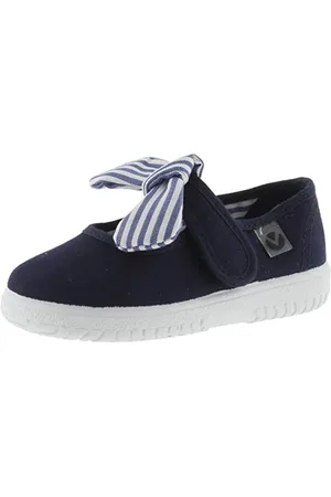 victoria Ojalá Unisex Canvas Mary Janes & Strap & Striped Bow 105110 for Kids 23