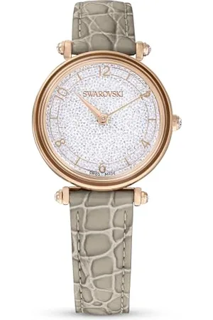 Swarovski Crystalline Wonder Watch Strap, Leather and Embossed Lizard Pattern, Rose Gold-Tone Finish, from the Crystalline Wonder Collection