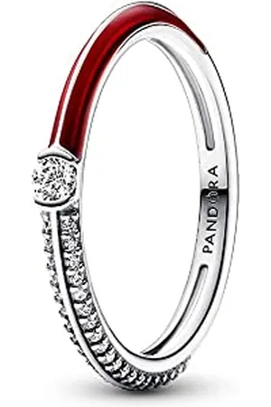 PANDORA ME Sterling Silver Pavé And Red Ring, Size 56, No Box