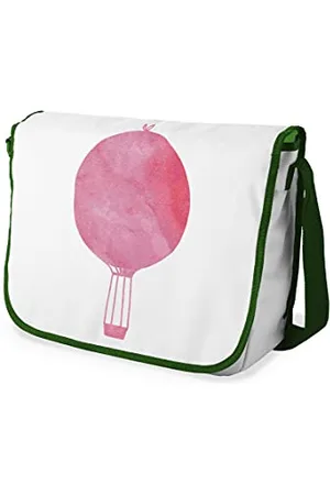 Bonamaison Digitally Printed Messenger School Bag with Khaki Strap for Students, Cross Body Bag, Courier Bag, Shoulder Bag for School, Back to School, Size: 29x36 cm