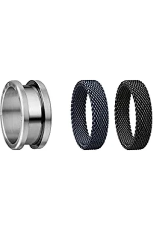Bering Exchangeable Ring Set for Women in Silver and Blue with the Distinctive Twist and Change System, Symphony Set A