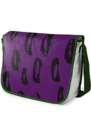 Bonamaison Digitally Printed Messenger School Bag with Khaki Strap for Students, Cross Body Bag, Courier Bag, Shoulder Bag for School, Back to School, Size: 29x36 Cm