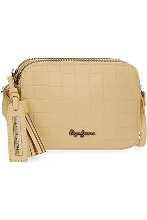 Pepe Jeans Naiara Shoulder Bag Two Compartments Yellow 19 x 13 x 3 cm Imitation Leather