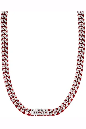 Fossil Diesel Necklace for Men Steel, Length: 450MM+50MM, Width: 21.9MM, Height: 8MM Stainless Steel Necklace, DX1416040