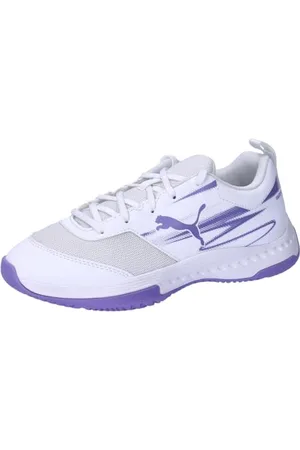 PUMA VARION II JR Indoor Court Shoe, White-Lavender Alert, 4 UK