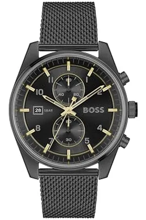 HUGO BOSS Chronograph Quartz Watch for men SKYTRAVELLER Collection with Leather or Stainless Steel strap