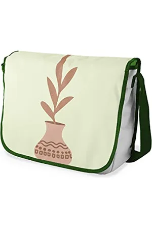 Bonamaison Digitally Printed Messenger School Bag with Khaki Strap for Students, Cross Body Bag, Courier Bag, Shoulder Bag for School, Back to School, Size: 29x36 Cm