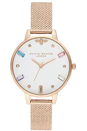 Olivia Burton Analogue Quartz Watch for women with colored Stainless Steel bracelet - OB16RB15