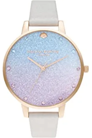 Olivia Burton Analogue Quartz Watch for Women with Grey Leather Strap - OB16US47