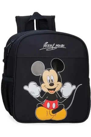 Disney Joumma Mickey Cheerful Backpack Preschool Adaptable to Cart Black 21x25x10cm Polyester 5.25L, , One Size, Preschool Backpack Adaptable to Trolley