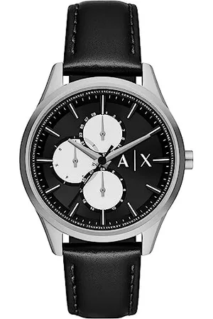 Armani Exchange Men Analog Quartz Watch with Leather Strap AX1872
