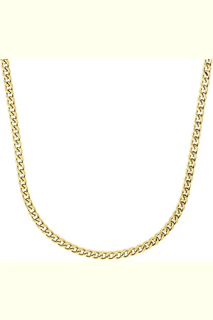 QS by s.Oliver Necklace stainless steel men necklace, 55+5 cm, gold, Comes in jewelry gift box, 2033931