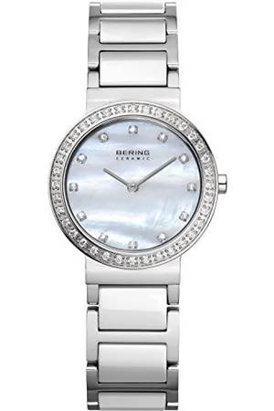Bering Women Analog Quartz ceramic collection Watch with stainless steel/Ceramic Strap and Sapphire Crystal 10729-704