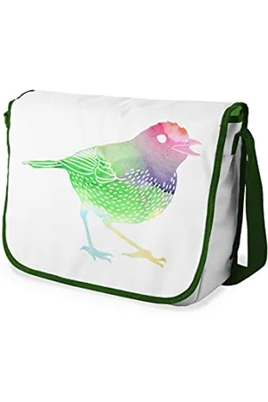 Bonamaison Digitally Printed Messenger School Bag with Khaki Strap for Students, Cross Body Bag, Courier Bag, Shoulder Bag for School, Back to School, Size: 29x36 Cm