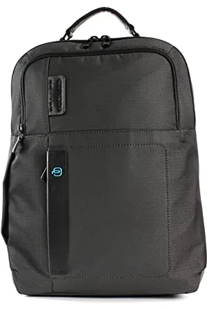 Piquadro P16 Large Leather and Fabric Backpack, , Taglia unica, Business