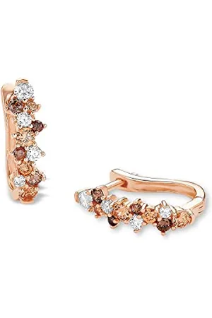 Amor Hoop earrings 925 Sterling silver woman earrings, with zirconia synth, 1.7 cm, rose-colored, comes in jewelry gift box