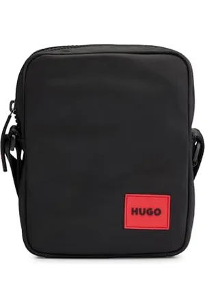 HUGO BOSS Mens Ethon 2.0N NS Zip Reporter Bag with red Logo Label Size One Size