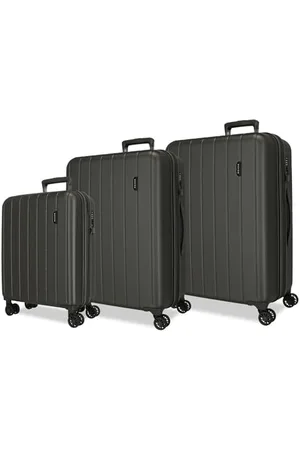 MOVOM Wood Luggage Set 55/65/75 cm Rigid ABS Closure TSA 217L 11.3 kg 4 Wheels Double Hand Luggage, , One Size, Suitcase Set