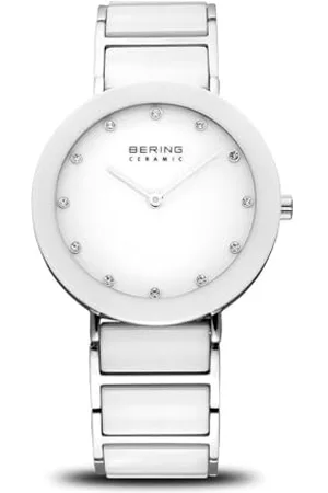 Bering Women Analog Quartz ceramic collection Watch with stainless steel/Ceramic Strap and Sapphire Crystal 11435-754