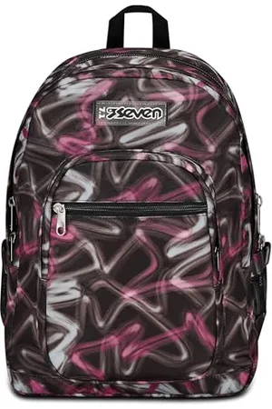 7 for all Mankind Freethink School Backpack, Fuchsia , Girl, Double Compartment Backpack with USB Support, PC or Tablet Pocket and Bottle Pocket, Medium and Upper Backpack, Girls, , Taglia unica