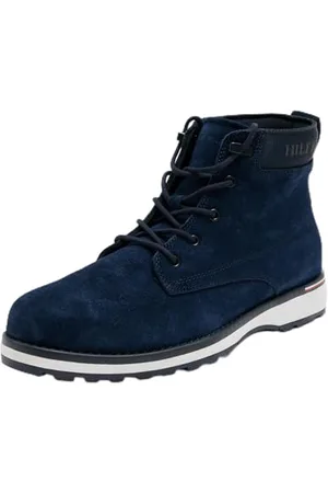 Tommy Hilfiger Men’s Corporate Outdoor Suede Boots, Blue (Desert Sky), 10,5