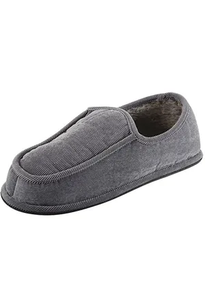Ego Mens Cord Full Slippers with Soft Faux Fur Lining & Non-Slip Sole - , UK 7