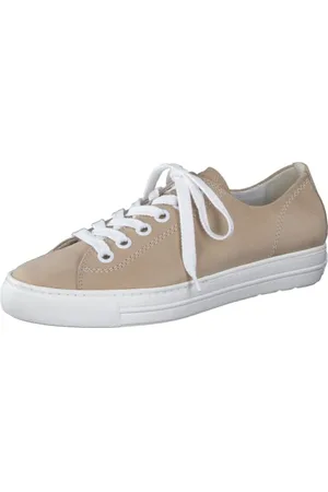Paul Green Women Lace-Up Shoes 4704, Ladies Comfort Shoes Width: Regular (WMS),Comfort Low Shoe,Comfortable,Laces,Beige (Black),38.5 EU / 5.5 UK