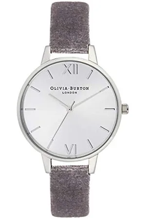 Olivia Burton Analogue Quartz Watch for Women with Grey Polyester Strap - OB16DE04