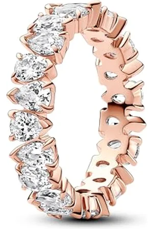 PANDORA Timeless 14k Rose -plated eternity ring with clear cubic zirconia, 58