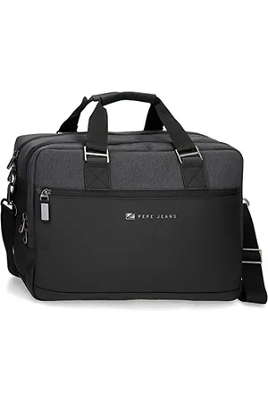 Pepe Jeans Jarvis Carteron for Laptop Double Compartment Adaptable Black 40 x 30 x 11 cm Polyester with Faux Leather Details