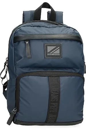 Pepe Jeans Hoxton Black and Polyester PU Laptop Backpack, , standard size, Rucksack