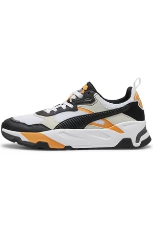 PUMA Men Trinity Sneakers, White- Black-Vapor Gray-Clementine, 4.5 UK