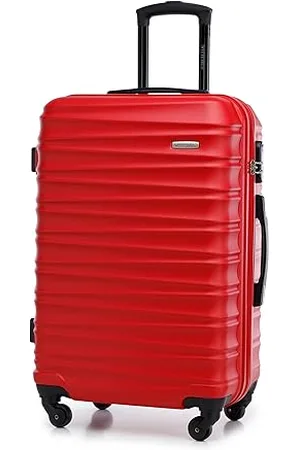 Wittchen Travel Suitcase Carry-On Cabin Luggage Hardshell Made of ABS with 4 Spinner Wheels Combination Lock Telescopic Handle Groove Line Size Medium Suitcase