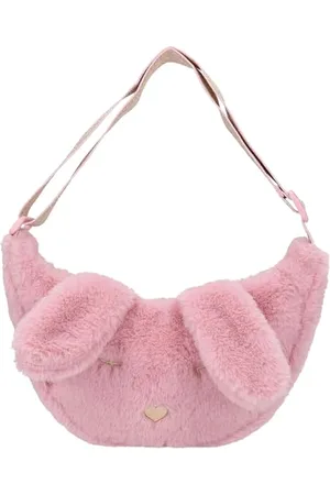 Depesche 12866 Princess Mimi Bunny Ballet Small Shoulder Bag in Pink with Plush Rabbit Ears and Face Bag with Adjustable Shoulder Strap