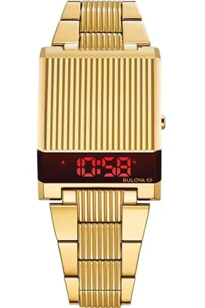 BULOVA Men Digital Quartz Watch with Stainless Steel Strap 97C110
