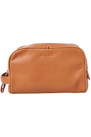 JACK & JONES Jacelias Leather Toiletry Bag, , Standard Size, Toiletry Bag
