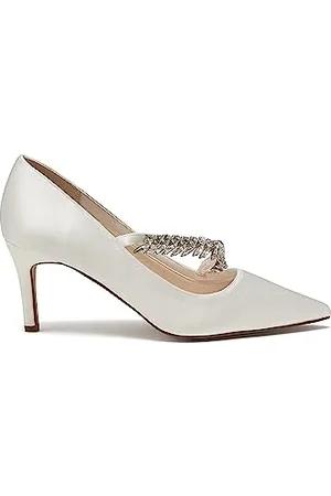 Rainbow Club Crystal - Diamante Detail Satin Wedding Court Shoes, 5.5