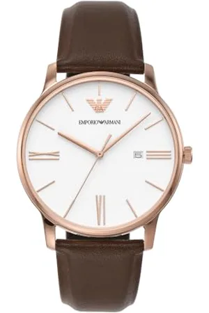 Emporio Armani Men Analog Quartz Watch with Pro-Planet Leather Strap AR11572