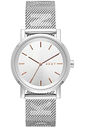 DKNY Watch for Women Soho, Three Hand movement, 34mm Silver Stainless Steel case with a Stainless Steel strap, NY2620