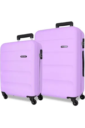 Roll Road Flex Suitcase Set Ochre 55/65 cm Rigid ABS Side Combination Lock 92L 5.7kg 4 Wheels, , 38 x 55 x 20 cm / 46 x 65 x 23 cm, Set of 2 suitcases