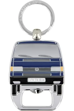 Brisa VW Collection - Volkswagen Keychain Ring Keychain Accessory Keyholder with Bottle Opener in T4 Bus Campervan Design (Blue)