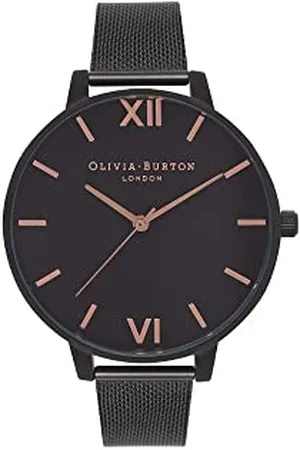 Olivia Burton Analogue Quartz Watch for Women with Black Stainless Steel Bracelet - OB15BD83